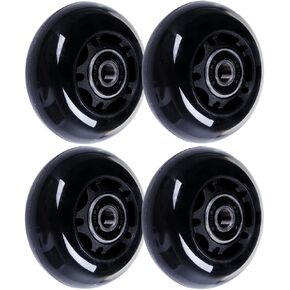 64mm Inline Skate Wheels 64mm x 24mm Roller Hockey Replacement Wheels w/Bearings for Roller Board Bag, Luggage Suitcase, Water Rower Seat, Steady Rest Wood Lathe (4-Pack)