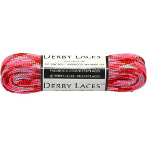 Derby Laces Pink Camouflage 72 Inch Waxed Skate Lace for Roller Derby, Hockey and Ice Skates, and Boots