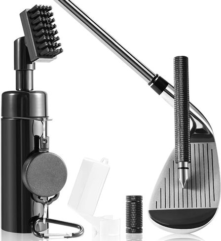 Wynaura Pro Golf Club Cleaner Brush with Golf Groove Sharpener Tool Suitable for U & V-Grooves 8 Inches Golf Water Brush with Retractable Clip Hold 5oz of Water Perfect Golf Accessories for Men/Women in Saudi Arabia