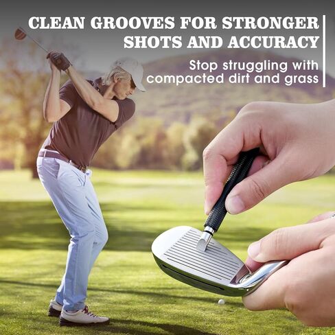 Wynaura Pro Golf Club Cleaner Brush with Golf Groove Sharpener Tool Suitable for U & V-Grooves 8 Inches Golf Water Brush with Retractable Clip Hold 5oz of Water Perfect Golf Accessories for Men/Women in Saudi Arabia
