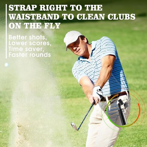 Wynaura Pro Golf Club Cleaner Brush with Golf Groove Sharpener Tool Suitable for U & V-Grooves 8 Inches Golf Water Brush with Retractable Clip Hold 5oz of Water Perfect Golf Accessories for Men/Women in Saudi Arabia