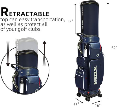 HELIX-Golf Golf Cart Bag, Easy to Carry, Retractable Golf Club Cart Bag with Locking Wheels Chassis and Latest Integrated Handgrip. in Kuwait