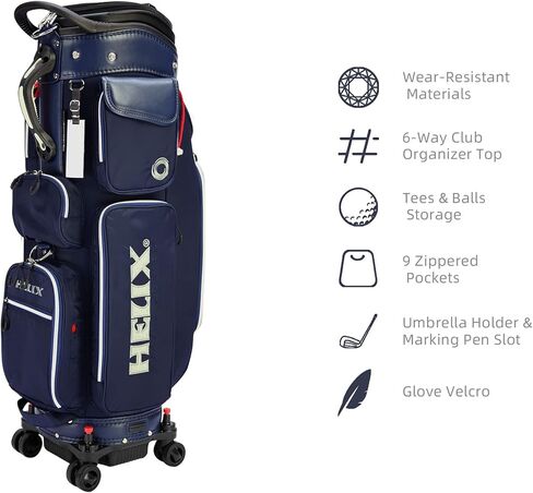 HELIX-Golf Golf Cart Bag, Easy to Carry, Retractable Golf Club Cart Bag with Locking Wheels Chassis and Latest Integrated Handgrip. in Kuwait