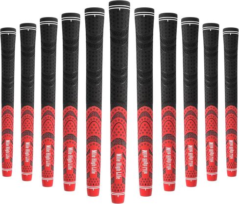 Mile High Life Golf Grips 13 Pack / 3 Pack - All-Weather Soft Rubber Golf Club Grips - High Shock Absorption, Enhanced Traction - Standard, Midsize & Jumbo Size (Core 0.58"-0.61") in Kuwait