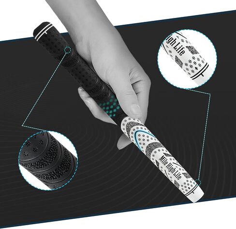 Mile High Life Golf Grips 13 Pack / 3 Pack - All-Weather Soft Rubber Golf Club Grips - High Shock Absorption, Enhanced Traction - Standard, Midsize & Jumbo Size (Core 0.58"-0.61") in Kuwait
