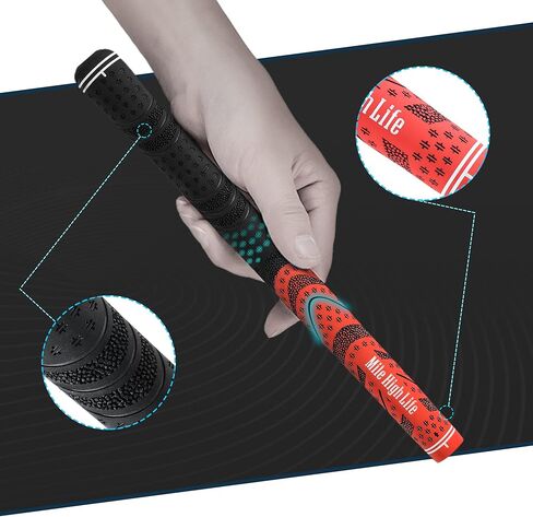 Mile High Life Golf Grips 13 Pack / 3 Pack - All-Weather Soft Rubber Golf Club Grips - High Shock Absorption, Enhanced Traction - Standard, Midsize & Jumbo Size (Core 0.58"-0.61") in Kuwait