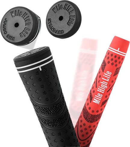 Mile High Life Golf Grips 13 Pack / 3 Pack - All-Weather Soft Rubber Golf Club Grips - High Shock Absorption, Enhanced Traction - Standard, Midsize & Jumbo Size (Core 0.58"-0.61") in Kuwait