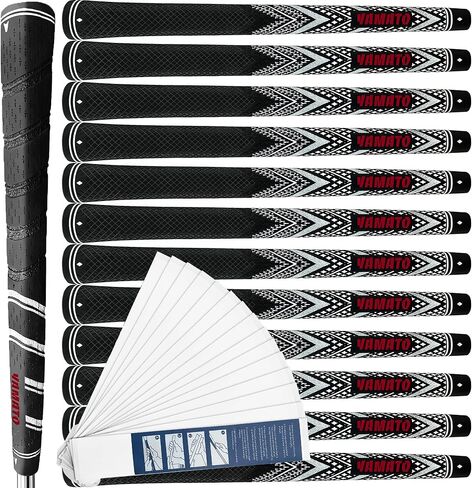 مقابض جولف من سلسلة ياماتو الجديدة مع قبضة مضرب الجولف وشريط قبضة الجولف - 12 قبضة حديدية وقبضة مضرب واحدة مع 15 شريطًا شريطيًا، هدايا رائعة للاعبي الجولف الرجال والنساء in Kuwait