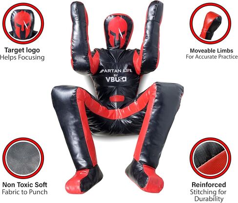Victorbudo USA MMA دمية التصارع الجودو اللكم حقيبة BJJ المصارعة وضع الجلوس البرازيلي جيو جيتسو الدمية تقديم تدريب الدفاع عن النفس الفينيل 180 سم غير مملوءة in Kuwait