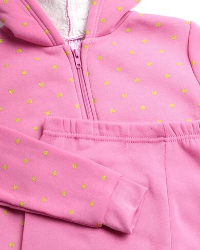 Girls’ Fleece Jogger Set – 2 Piece Sherpa Full- Zip Hooded Sweatshirt and Jogger Sweatpants (Size: 4-16) in Saudi Arabia