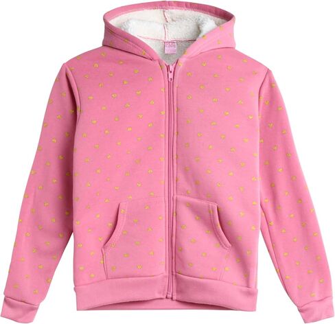 Girls’ Fleece Jogger Set – 2 Piece Sherpa Full- Zip Hooded Sweatshirt and Jogger Sweatpants (Size: 4-16) in Saudi Arabia