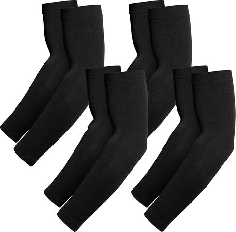 4 Pairs UV Sun Protection Arm Sleeves for Men Women, Compression Cooling Sun Sleeves - Sports - Workouts - Tattoo Cover Up - UPF 50 in Saudi Arabia