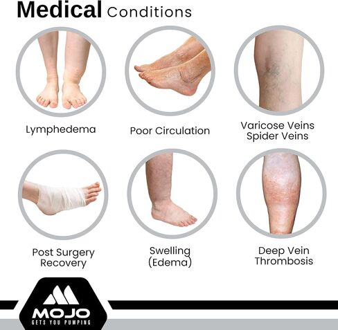 Mojo Compression Socks - Opaque Knee-Hi Open Toe Support Stockings 20-30mmHg, Relieves Discomfort from Post-Thrombotic Syndrome, Lymphatic and Venous Issues - 1 Pair in Kuwait