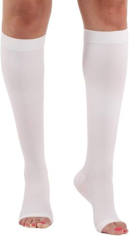 Mojo Compression Socks - Opaque Knee-Hi Open Toe Support Stockings 20-30mmHg, Relieves Discomfort from Post-Thrombotic Syndrome, Lymphatic and Venous Issues - 1 Pair in Kuwait