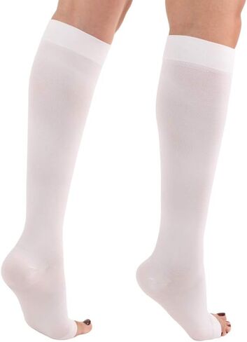 Mojo Compression Socks - Opaque Knee-Hi Open Toe Support Stockings 20-30mmHg, Relieves Discomfort from Post-Thrombotic Syndrome, Lymphatic and Venous Issues - 1 Pair in Kuwait