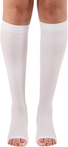 Mojo Compression Socks - Opaque Knee-Hi Open Toe Support Stockings 20-30mmHg, Relieves Discomfort from Post-Thrombotic Syndrome, Lymphatic and Venous Issues - 1 Pair in Kuwait