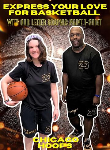 تيشيرتات جرافيك EVELUST للرجال - ملابس الشارع غير رسمية Y2k تي شيرت بياقة دائرية وجيب شورت مضحك شيكاغو 23 مجموعة حفلات موسيقية in Kuwait