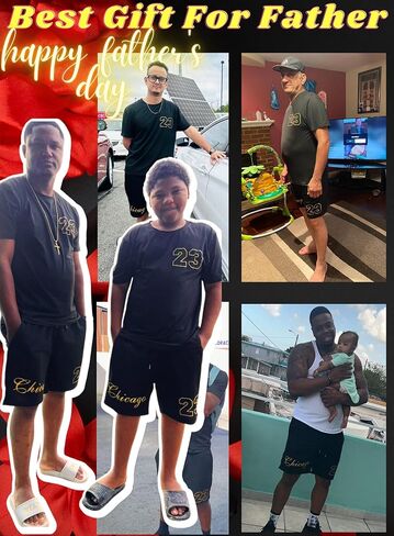 تيشيرتات جرافيك EVELUST للرجال - ملابس الشارع غير رسمية Y2k تي شيرت بياقة دائرية وجيب شورت مضحك شيكاغو 23 مجموعة حفلات موسيقية in Kuwait