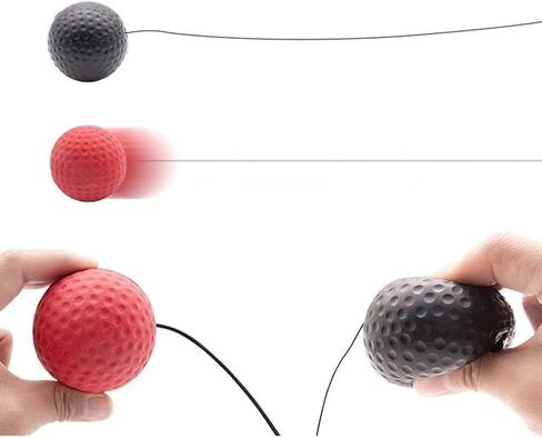 Red Boxing Reflex Ball - Improve Reaction Speed and Hand Eye Coordination Training Boxing Equipment for Training at Home Boxing Reflex Ball with Adjustable Elastic Head Band Speed and Agility Training in Saudi Arabia