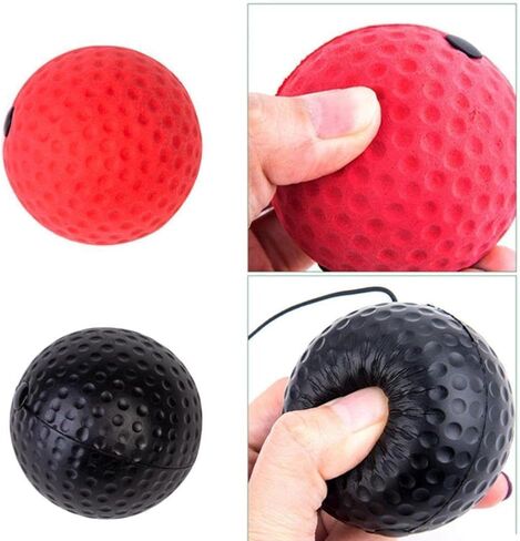Red Boxing Reflex Ball - Improve Reaction Speed and Hand Eye Coordination Training Boxing Equipment for Training at Home Boxing Reflex Ball with Adjustable Elastic Head Band Speed and Agility Training in Saudi Arabia