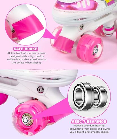 زلاجات دوارة للفتيات والفتيان، 4 مقاسات قابلة للتعديل للأطفال الصغار زلاجات دوارة مع عجلات مضيئة للأطفال الصغار في الهواء الطلق وفي الأماكن المغلقة in Kuwait