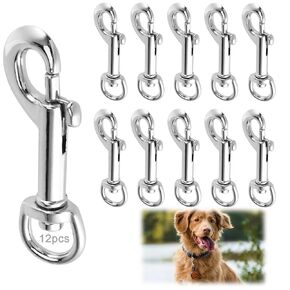 12pcs Zinc Alloy Swivel Eye Snap Clip, 0.63" x 2.45" Heavy Duty Pet Leash Hooks, Swivel Snap Hooks, Metal Flag Clips, for Key Chain Flag Pole Rope Camera Strap Pet Leashes Purse Bag Keychain