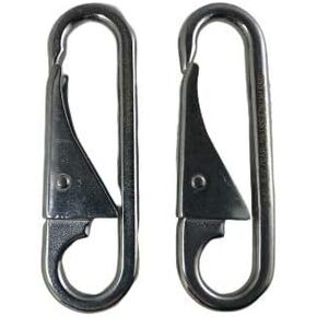 US Stainless 2 Pieces Stainless Steel 316 1/4" Chain Snap Spring Hook with Closed End Marine Grade