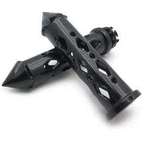 HTTMT TRHB121-22- Chromed Hollowed-out Spike Grip 7/8" Bars CNC Compatible with Kawasaki Handlebars Sport Bikes