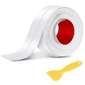White Caulk Tape Sealant Strip 1 Rolls Waterproof Self Adhesive Caulk Tape Tub and Wall Sealing Strip PVC Caulk Strip Toilet Caulk for Bath & Kitchen Shower Corner Sink Edge Toilet Base