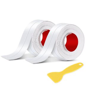 White Caulk Tape Sealant Strip 1 Rolls Waterproof Self Adhesive Caulk Tape Tub and Wall Sealing Strip PVC Caulk Strip Toilet Caulk for Bath & Kitchen Shower Corner Sink Edge Toilet Base