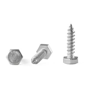 3/8"×2" Hex Head Lag Screws Bolts 20Pcs, Stainless Steel 304 (18-8), Self Tapping Screws, Hexagon Head Wood Screws