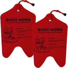 2 Pack Ski Boot Horn 13 inch Ski and Snowboard Boot Horn Cuttable Shoe Horn for Ski Boots, Helps Insert Boot Liners