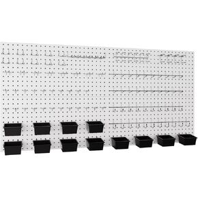 INCLY 100PCS Black Pegboard Wall Organizer Kit, 24x24 Inch Metal Pegboard Panels Utility Tool Organizer with Hooks & Paper Towel Holder, Pegboard Storage System for Garage Workbench Shed