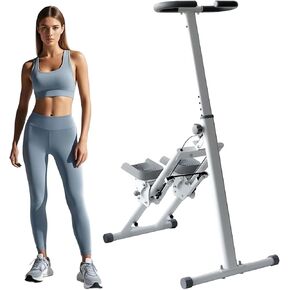 Stair Stepper Folding Vertical Cardio Exercise Climber Stair-Master for Exercise at Home Full Body Workout Machine with Handlebar 242LBS Load with Adjustable Step Range Handlebar & Pedals in Kuwait