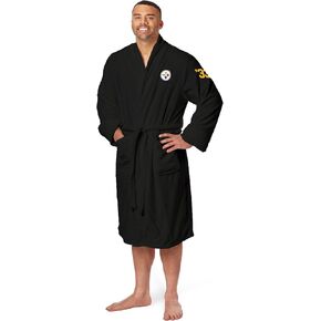 Northwest The Company Official NFL Pittsburgh Steelers S/M Silk Touch Bath Robe with Number, Black, 25" x 47"