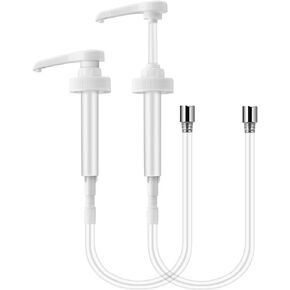 Gallon Jug Pump Dispenser with Soft Dip Tube Fit 38/400 Thread| Dispense 8cc with Each Stroke| Fit Most 5 Gallon or 1 Gallon or Half Gallon Jugs and Sauce Bottles - 2 Packs