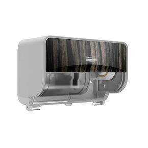 ICON Coreless Standard Roll Horizontal Toilet Paper Dispenser 2 Roll (58752), with Ebony Woodgrain Design Faceplate, 7.9" x 12.4" x 6.42" (Qty 1)
