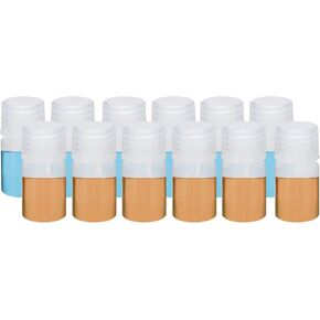 PATIKIL 12Pcs 10ml Reagent Bottles, PP Wide Mouth Round Bottles with Screw Cap for Lab Water Reagent Liquids Solid Sample Storage Seal, Brown