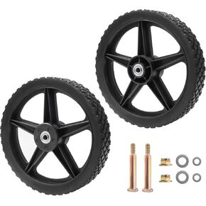 Parts Camp 16" Lawn Mower Wheels 16 x 1.75'' Spoked Plastic Wheel and Tire For Garden cart/Pressure Washer/Generator/Wheelbarrow/Trolley/Dolly Wheel/Push Mowers/Hand truck tires(Set of 2)