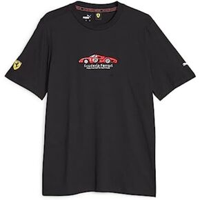 PUMA Men's Standard Ferrari Race All Over Print Tee, Black-AOP, Medium