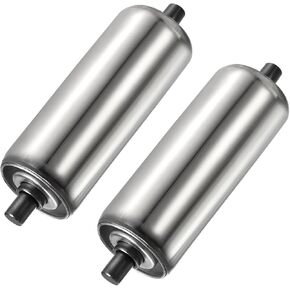 YOKIVE 2 Pcs Conveyor Roller, Stainless Steel Roller Replacement | Smooth Movement, Great for Factories, Warehouses Use (Silver, 2 Inch Dia, 6 Inch Length)