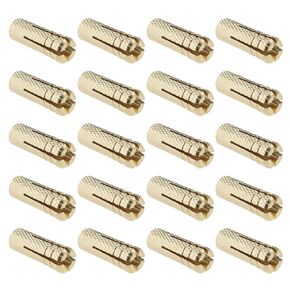 Create idea 20PCS M6 Drop in Anchors Brass Wall Anchor Expansion Bolt Sleeve Brass Plug Fastener Hardware for Anchoring into Concrete Solid Bricks