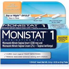 MONISTAT 1-Dose Yeast Infection Treatment, 1 Ovule Insert & External Itch Cream