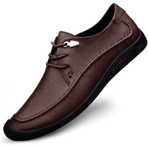 GSLMOLN Men's Fashion Loafer Leather Casual Breathable Formal Dress Shoes