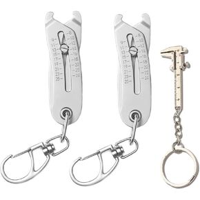 Portable Thread Size Checker Keychain, 2pcs Accurate Bolt Size Finder, Stainless Steel Measurement Size Checker Tool