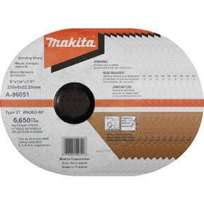 Makita A-96051-10 9" x 1/4" x 7/8" INOX Grinding Wheel, 36 Grit, 10/Pk