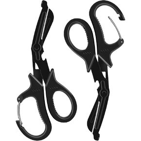 2 Pack Medical Scissors with Carabiner 7.5" Patented Bandage Scissors Nurse Scissors Stainless Steel Trauma Shears Fluoride Coated Surgical Scissors for Doctor,Nursing Students,First Aid,EMT and EMS