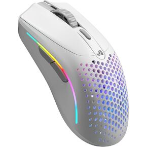 Model D- (Minus) Wireless Gaming Mouse - 67g Superlight Honeycomb Design, RGB, Ergonomic, Lag Free 2.4GHz Wireless, Up to 71 Hours Battery - Matte White