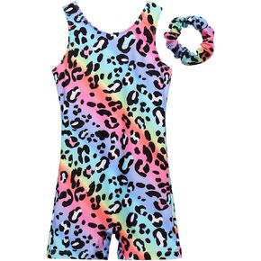 JESKIDS Leotards for Girls Gymnastics with Shorts Dance Biketards Tumbling Matching Hair Scrunchie 3~15 Years in Kuwait