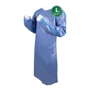 Disposable lsolation Gowns | AAMl Level 4 Medical Chemotherapy Gown | Hospital Grade Protection for Nurses Doctors | Fluid Resistant & Comfortable | Medium 25.6x43.3 inches, Blue, 10 Packs